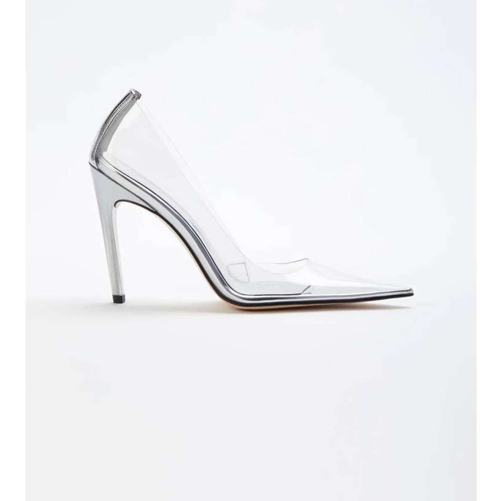 Good American Cinder-Rella Pumps Size 10 Glass GA275PB-E - Picture 9 of 10